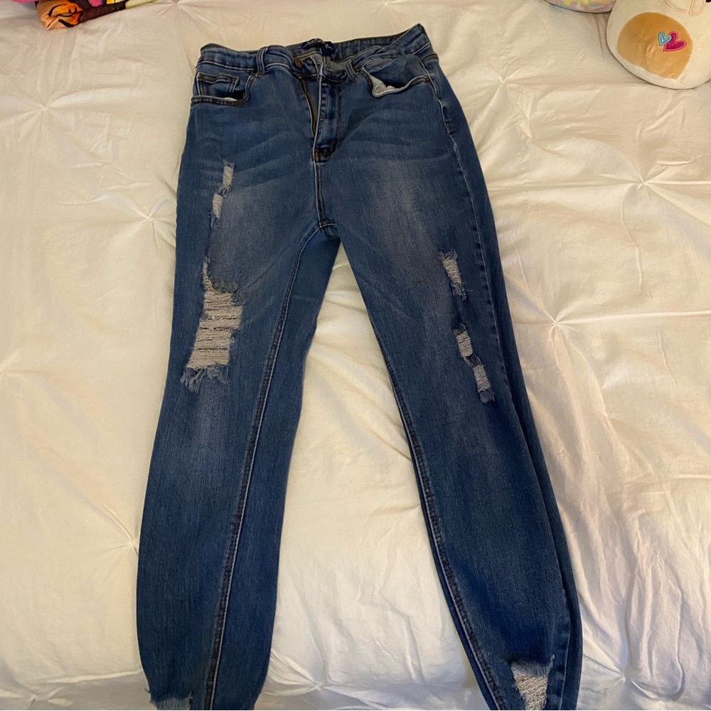 ripped denim jeans